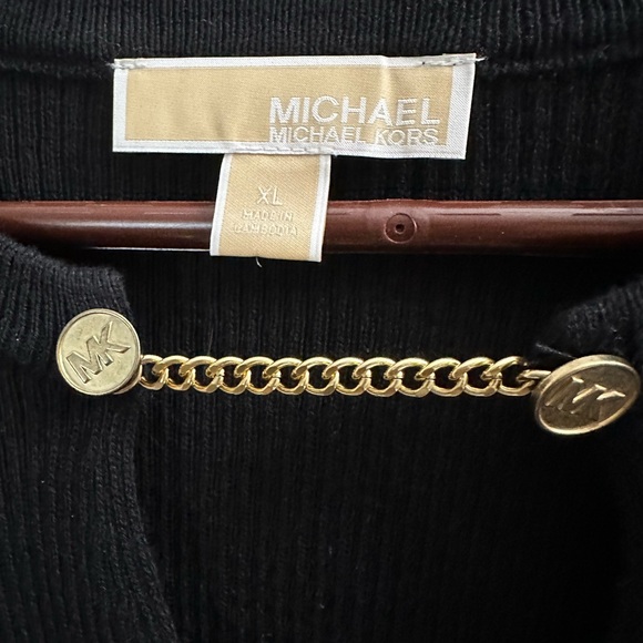NWOT Michael Kors Ribbed knit Chain Cutout sweater . Size XL Black - Picture 9 of 13